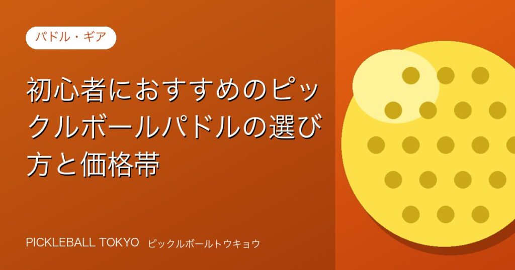 初心者向けピックルボールパドルの選び方と価格帯まとめのアイキャッチ画像