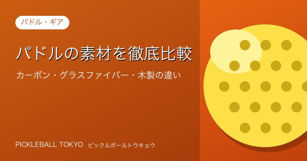 ピックルボールパドル素材を徹底比較｜カーボン・グラスファイバー・木製の違いのアイキャッチ画像