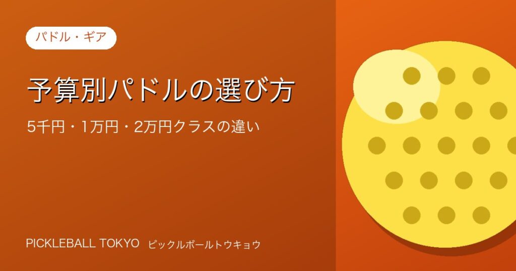 ピックルボールパドル値段別の選び方｜5千円・1万円・2万円の違いのアイキャッチ画像