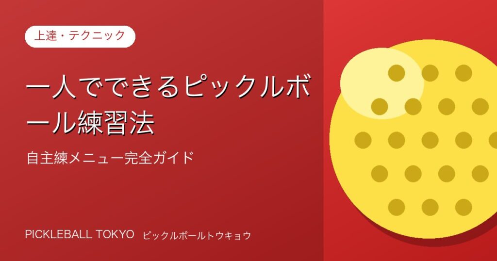 ピックルボール 練習 一人でできる自主練メニュー完全ガイドのアイキャッチ画像