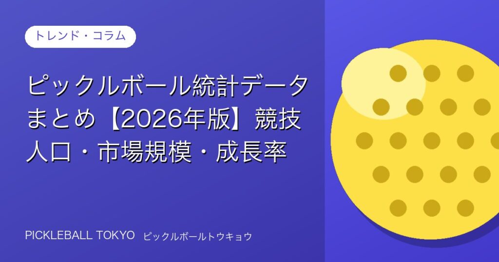 ピックルボール統計データまとめ【2026年版】競技人口・市場規模・成長率のアイキャッチ画像
