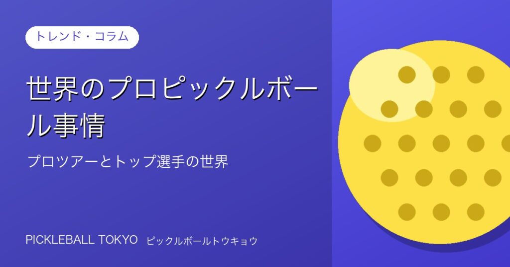 ピックルボール プロの世界｜プロツアーとトップ選手の舞台裏のアイキャッチ画像