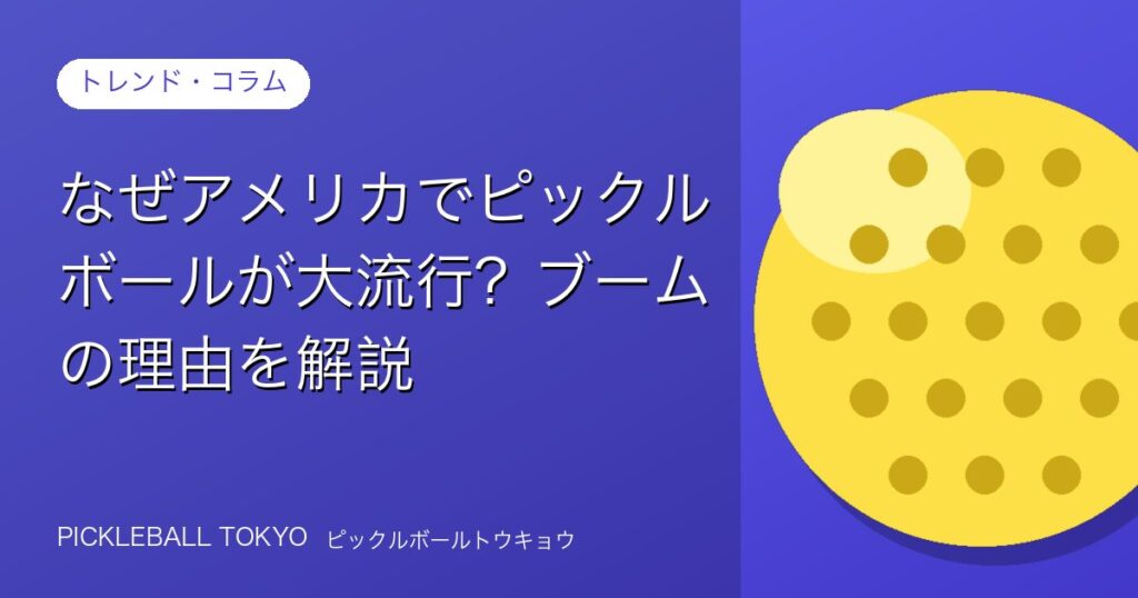 ピックルボール アメリカ大流行の理由｜ブームはなぜ起きた？のアイキャッチ画像