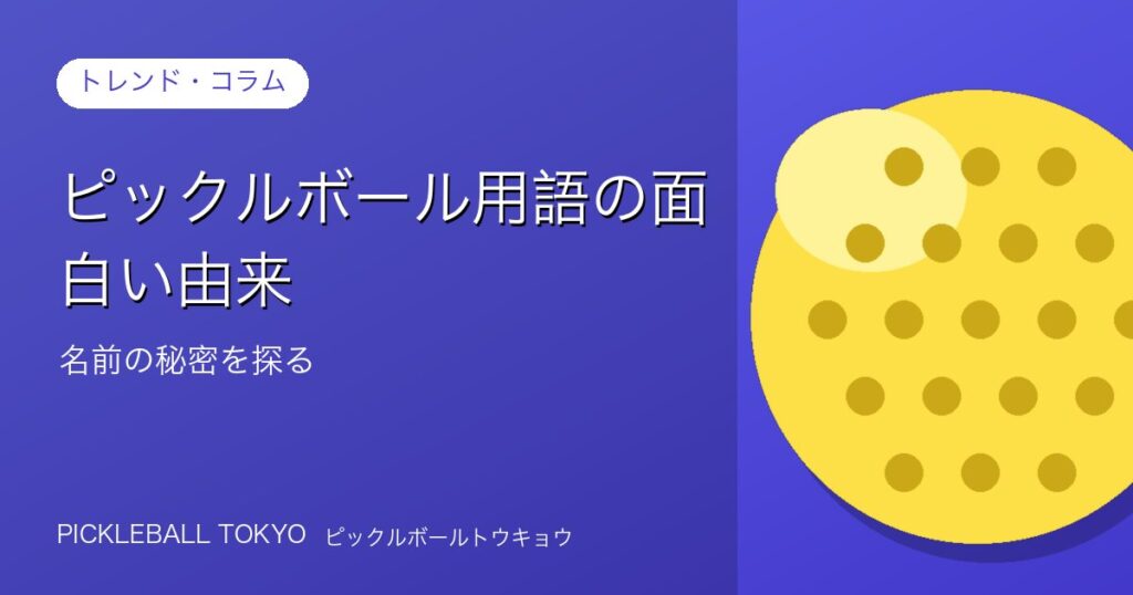 ピックルボール用語の面白い由来｜名前の秘密を探るコラムのアイキャッチ画像